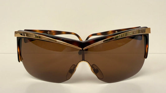 Valentino 90s vintage sunglasses - mask style gold and carey frames