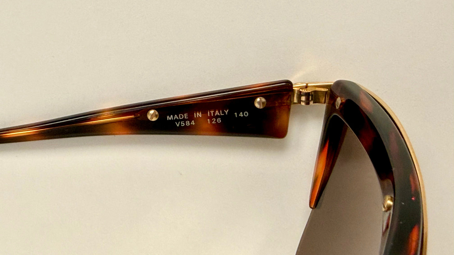 Valentino 90s vintage sunglasses - mask style gold and carey frames