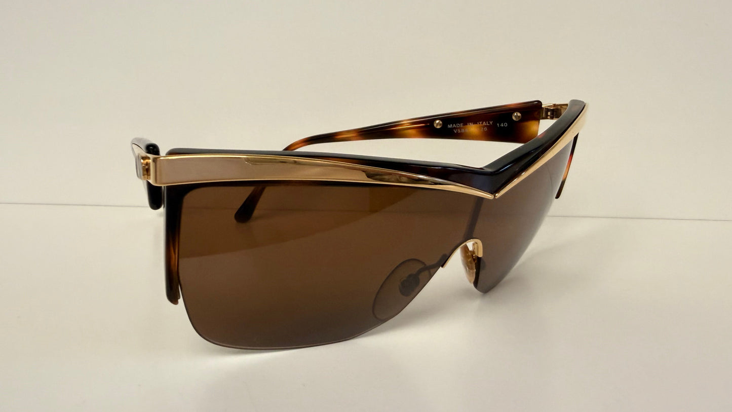 Valentino 90s vintage sunglasses - mask style gold and carey frames