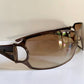 Gucci 90s vintage sunglasses - brown wrap frame with Strass Horsebit logo