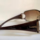 Gucci 90s vintage sunglasses - brown wrap frame with Strass Horsebit logo