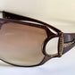 Gucci 90s vintage sunglasses - brown wrap frame with Strass Horsebit logo