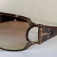 Gucci 90s vintage sunglasses - brown wrap frame with Strass Horsebit logo