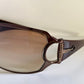 Gucci 90s vintage sunglasses - brown wrap frame with Strass Horsebit logo