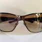 Gucci 90s vintage sunglasses - brown wrap frame with Strass Horsebit logo