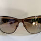 Gucci 90s vintage sunglasses - brown wrap frame with Strass Horsebit logo