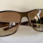 Gucci 90s vintage sunglasses - brown wrap frame with Strass Horsebit logo