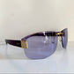 Gucci 00s vintage sunglasses - shield purple frame with Gucci logos