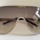 Gianfranco Ferre vintage sunglasses - Y2K aviator silver frame with rhinestones