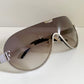 Gianfranco Ferre vintage sunglasses - Y2K aviator silver frame with rhinestones