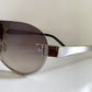Gianfranco Ferre vintage sunglasses - Y2K aviator silver frame with rhinestones