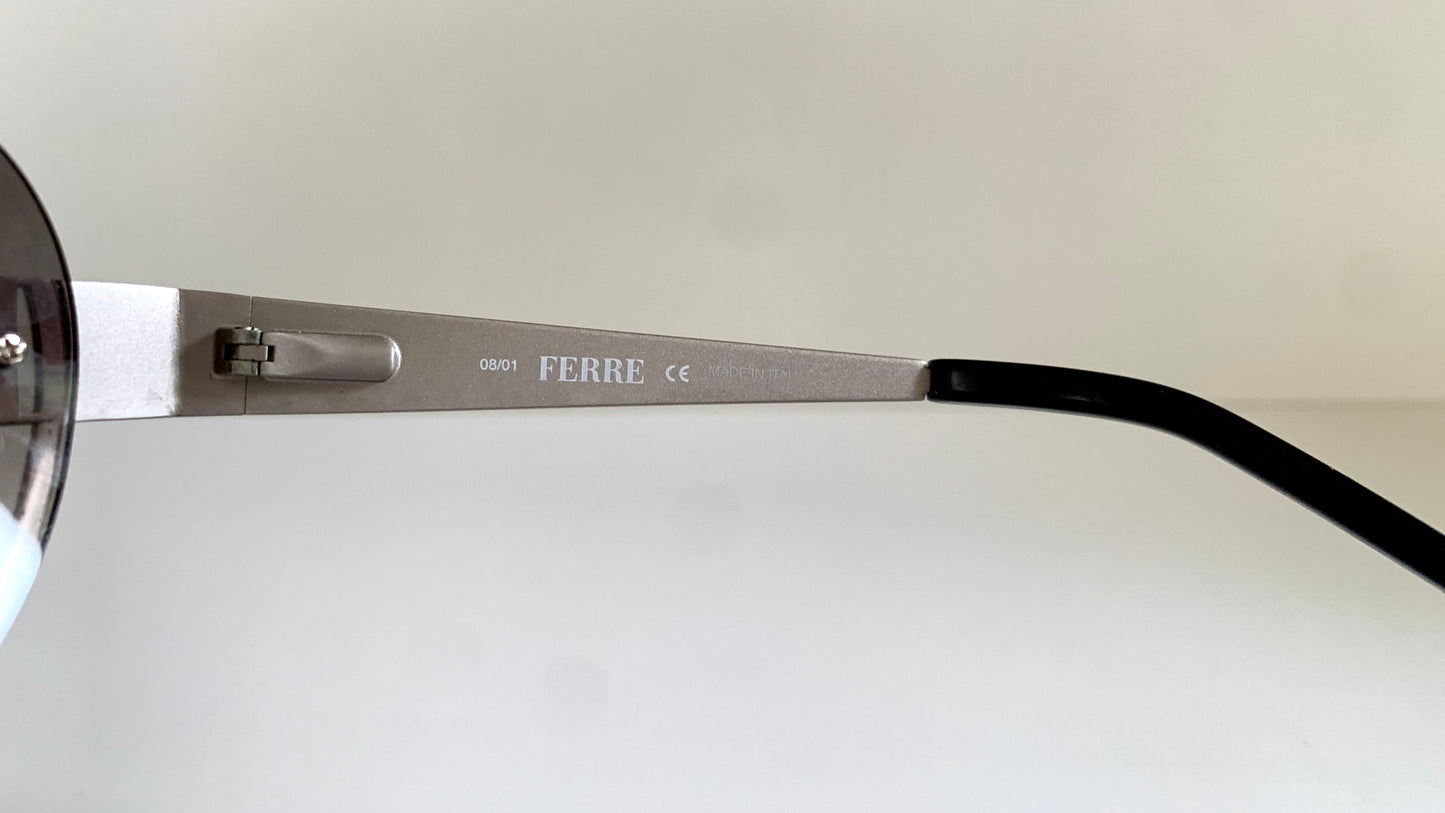 Gianfranco Ferre vintage sunglasses - Y2K aviator silver frame with rhinestones