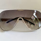 Gianfranco Ferre vintage sunglasses - Y2K aviator silver frame with rhinestones