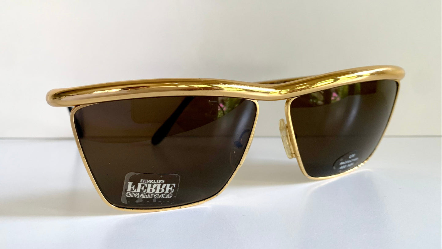 Gianfranco Ferre vintage sunglasses - 80s gold frame