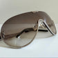 Gianfranco Ferre vintage sunglasses - Y2K aviator silver frame with rhinestones