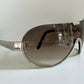 Gianfranco Ferre vintage sunglasses - Y2K aviator silver frame with rhinestones