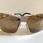 Christian Dior Vintage Sunglasses - Secret 1 XL light gold shield wrap frames