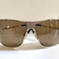 Christian Dior Vintage Sunglasses - Secret 1 XL light gold shield wrap frames