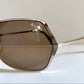 Christian Dior Vintage Sunglasses - Secret 1 XL light gold shield wrap frames