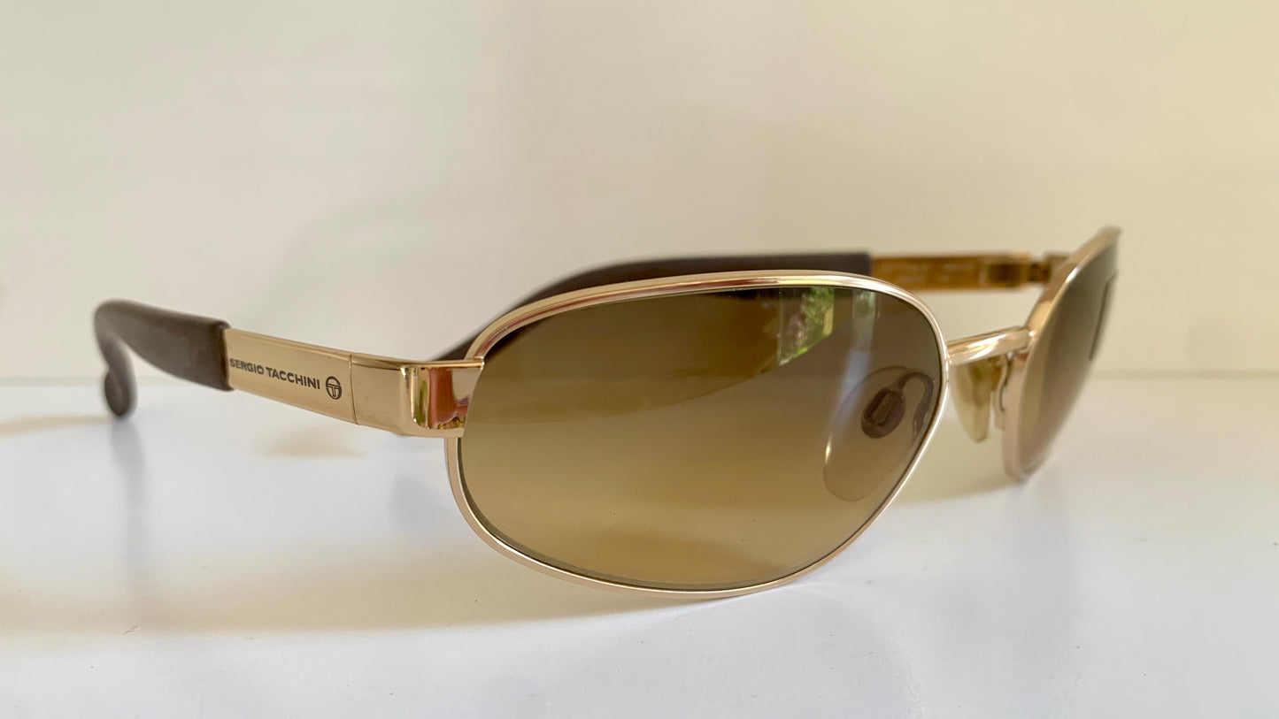 Sergio Tacchini 90s vintage sunglasses - golden frame made in Italy
