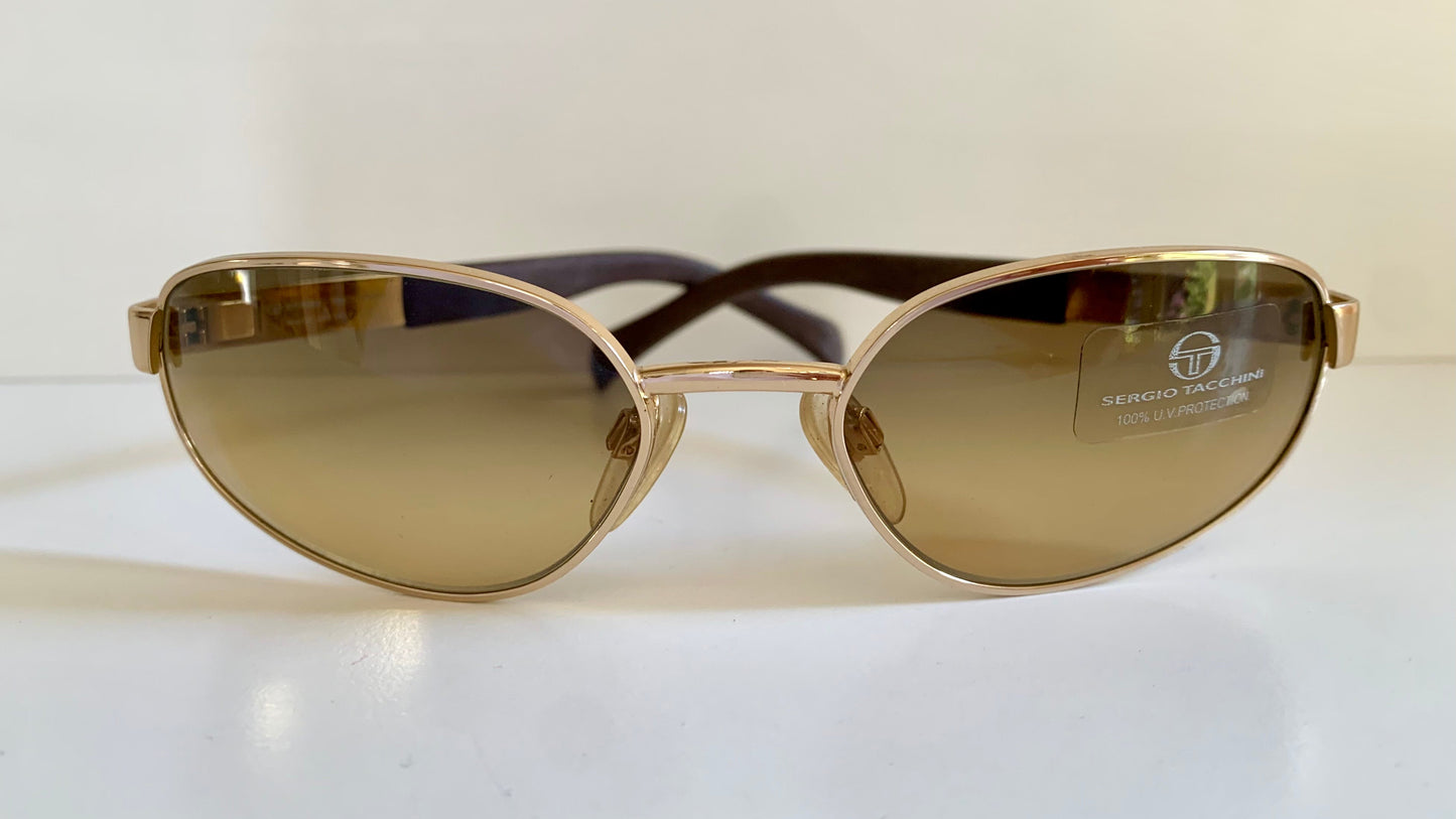 Sergio Tacchini 90s vintage sunglasses - golden frame made in Italy