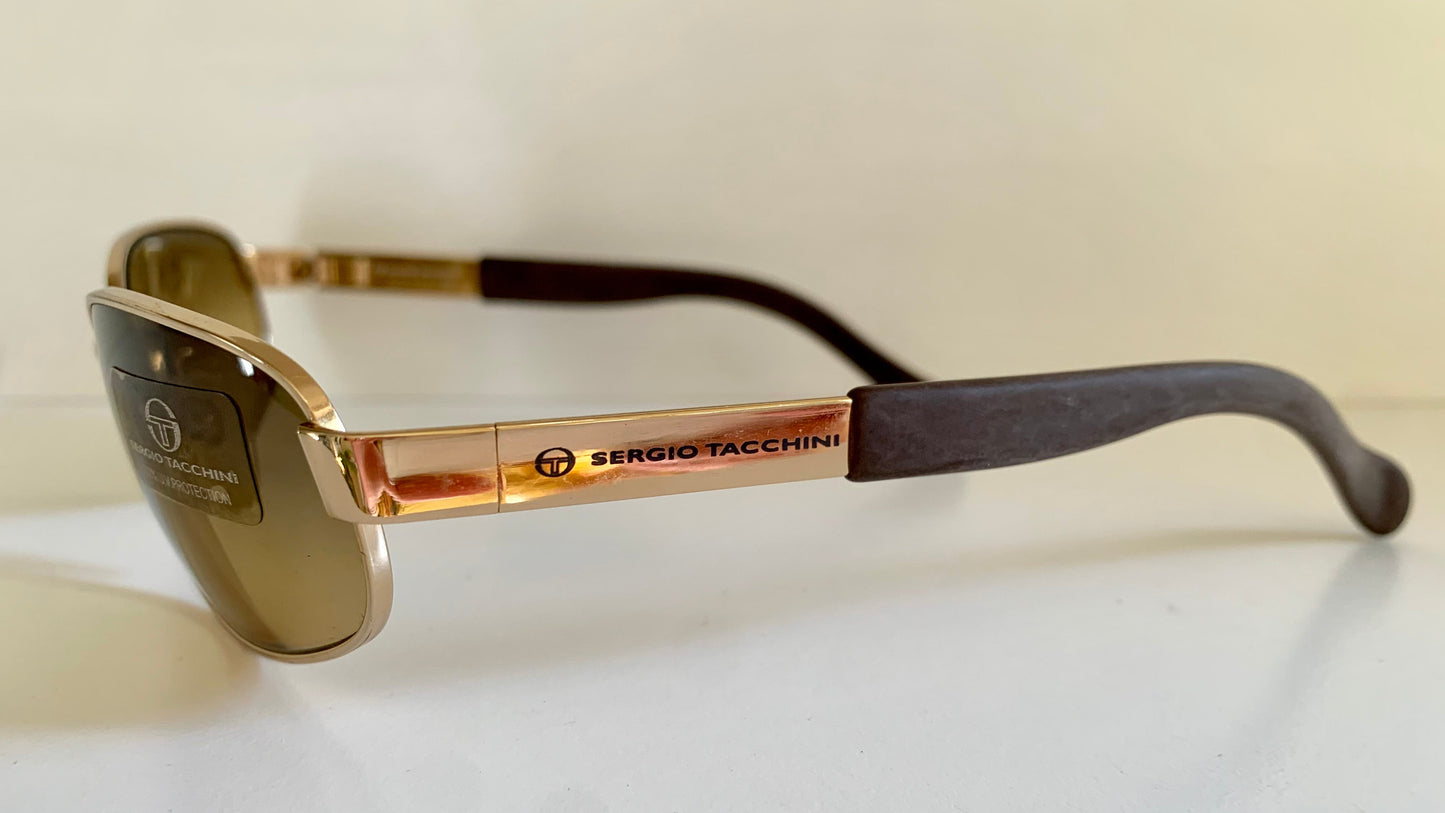 Sergio Tacchini 90s vintage sunglasses - golden frame made in Italy