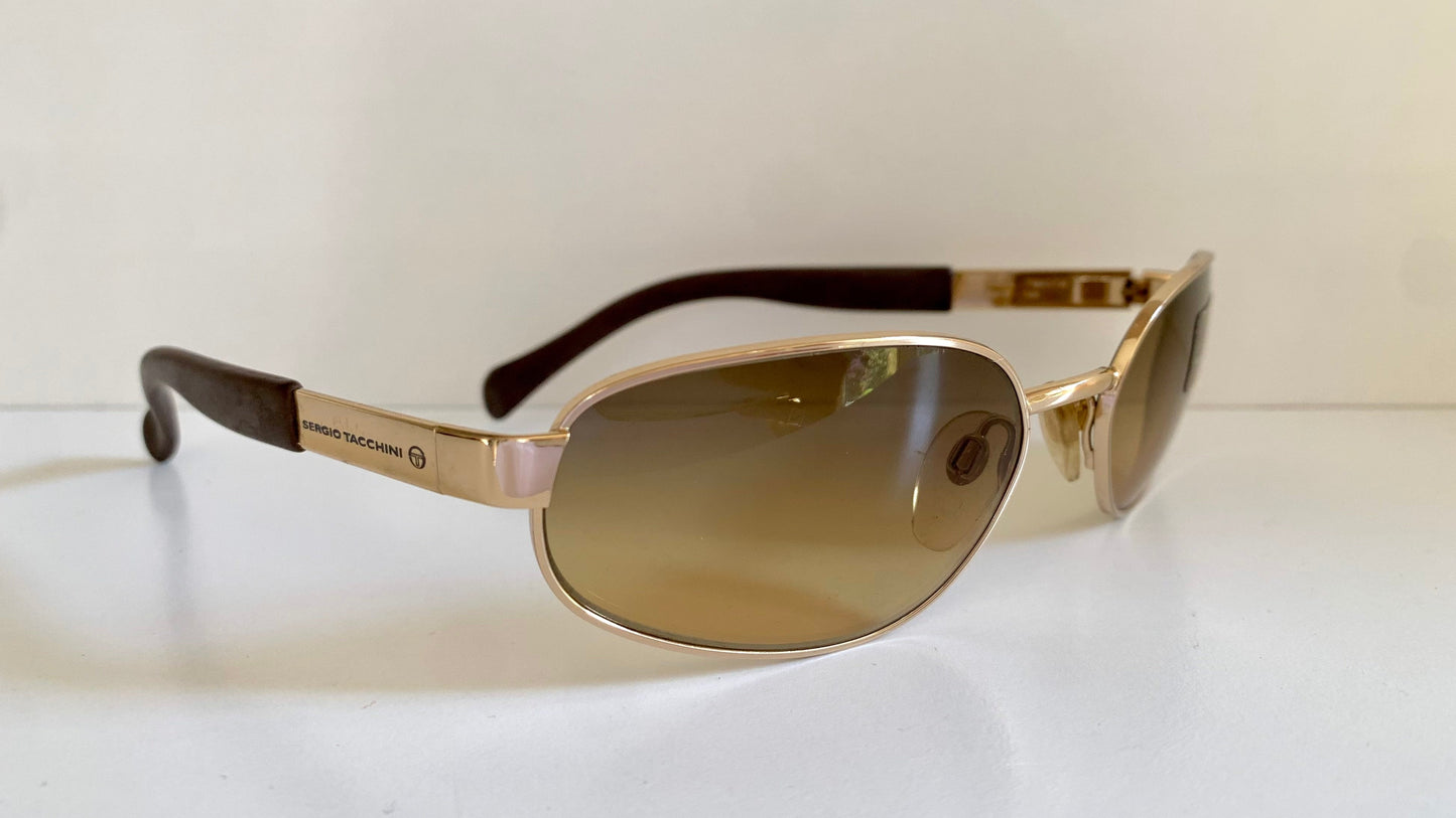 Sergio Tacchini 90s vintage sunglasses - golden frame made in Italy