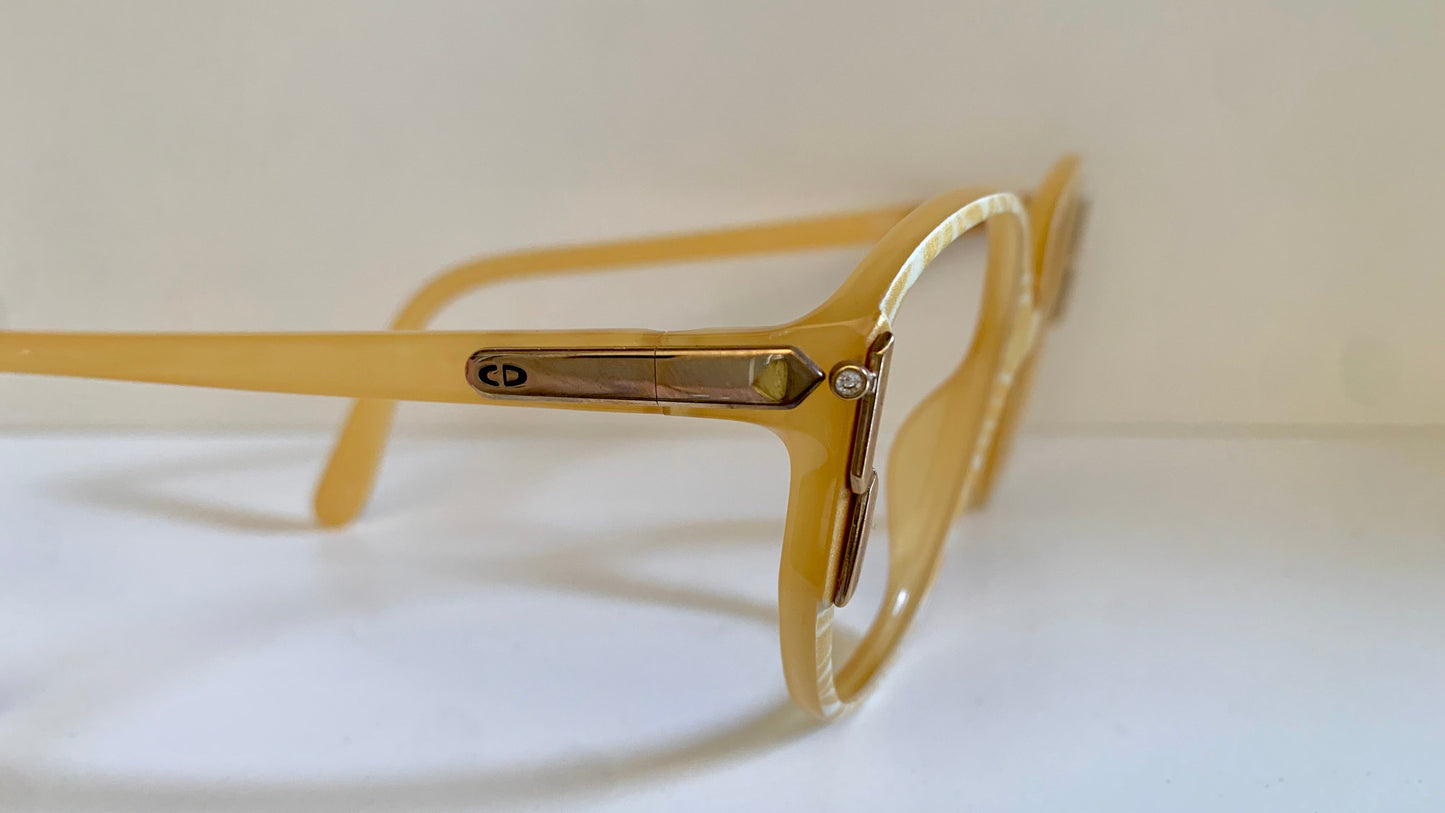 Christian Dior 80s vintage glasses - yellow and white frame