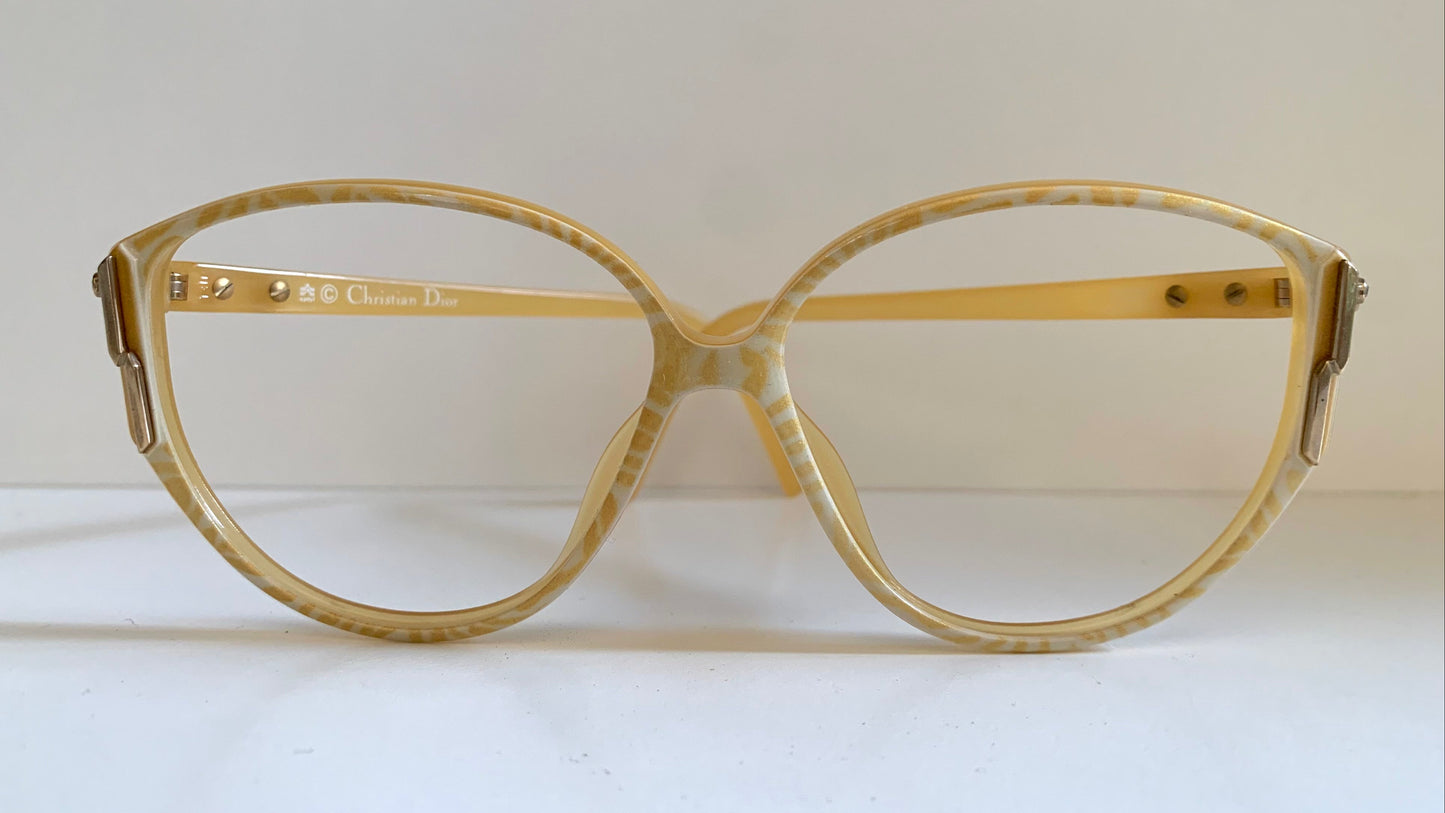 Christian Dior 80s vintage glasses - yellow and white frame
