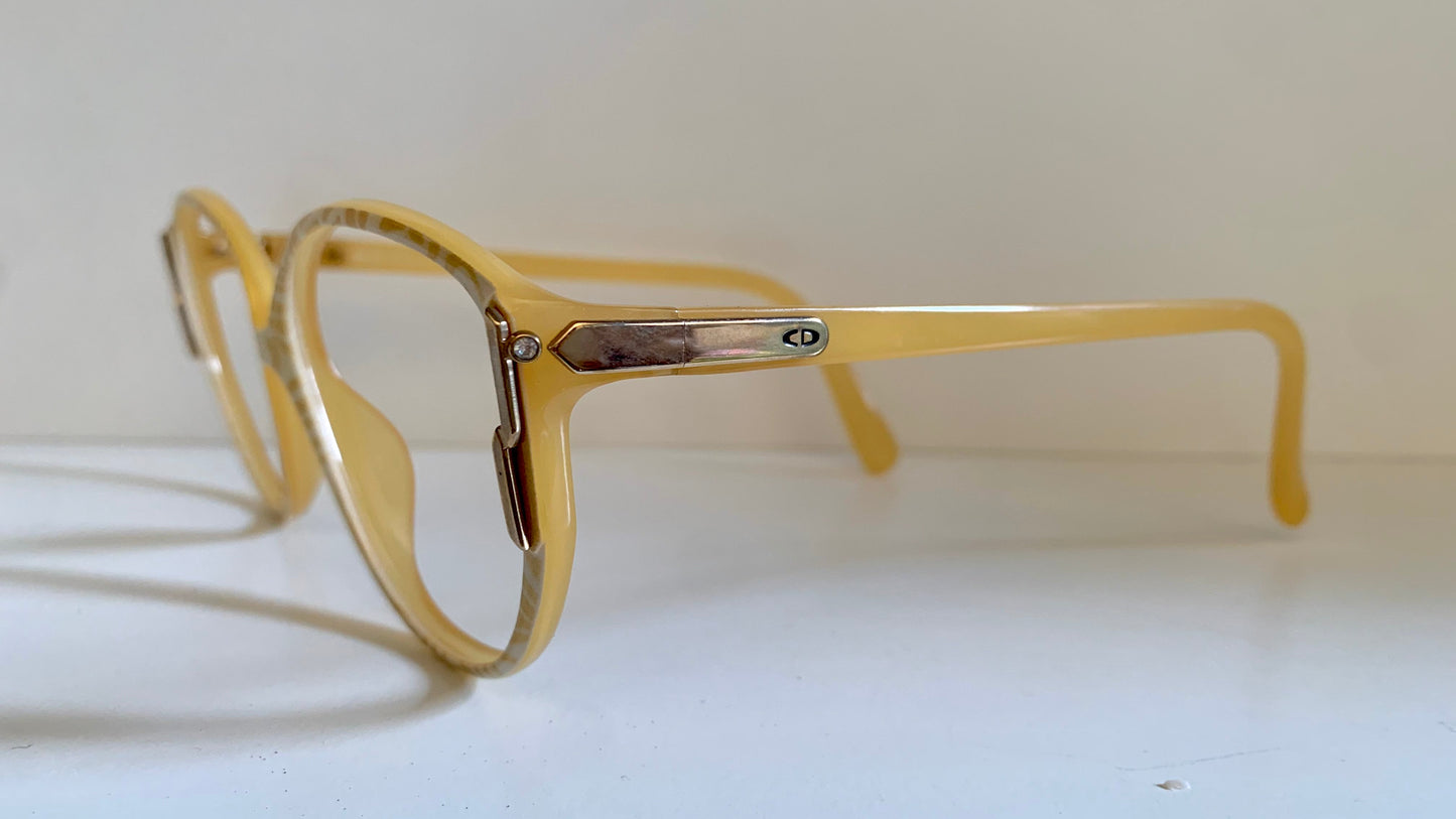 Christian Dior 80s vintage glasses - yellow and white frame