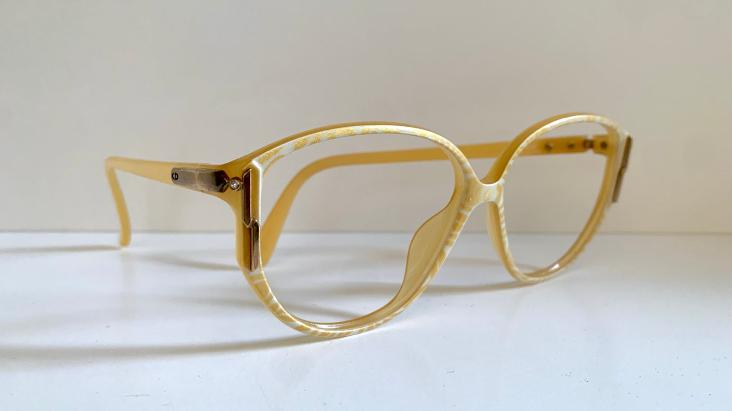Christian Dior 80s vintage glasses - yellow and white frame