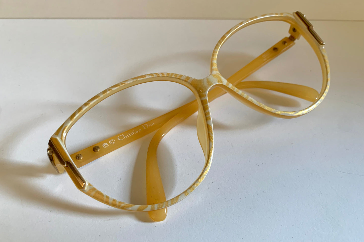 Christian Dior 80s vintage glasses - yellow and white frame