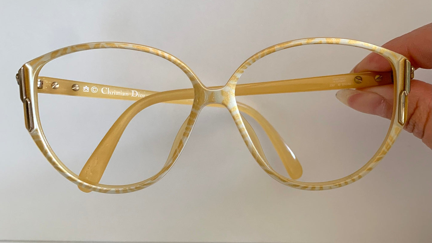 Christian Dior 80s vintage glasses - yellow and white frame