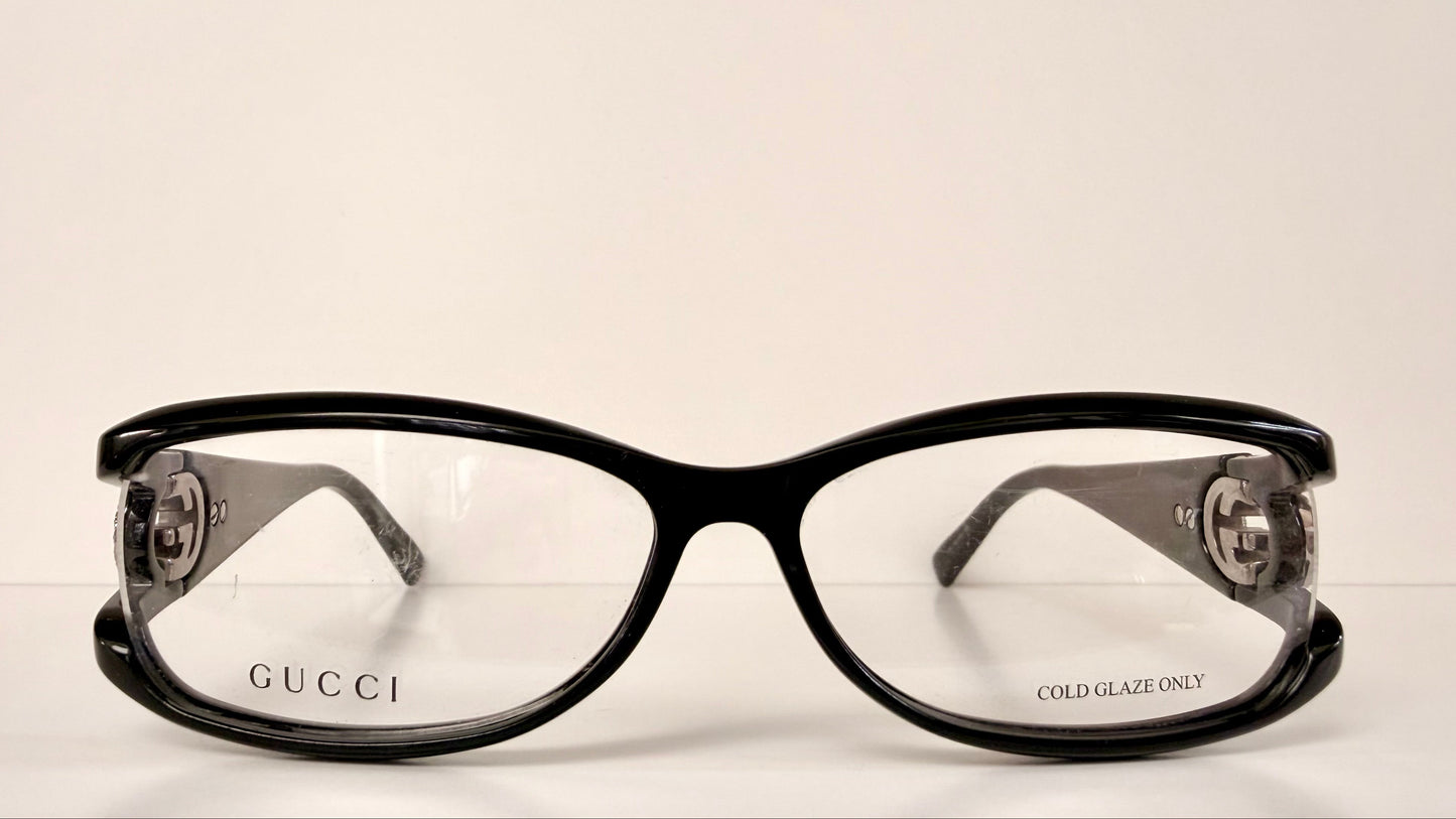 Vintage Gucci 00s frame - black and rhinestones Y2K eyewear