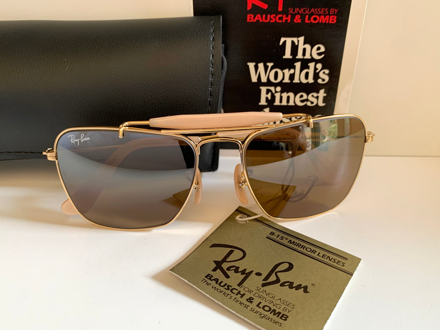 Vintage Ray Ban USA B&L W1348 Small Caravan sunglasses- 52mm mirrored lenses NOS