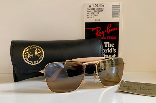 Vintage Ray Ban USA B&L W1348 Small Caravan sunglasses- 52mm mirrored lenses NOS