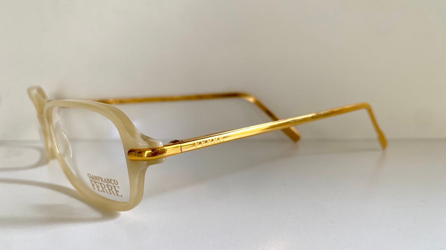 Vintage Gianfranco Ferre 00s frame - white gold filled Y2K eyewear