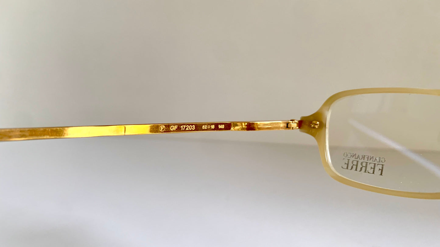 Vintage Gianfranco Ferre 00s frame - white gold filled Y2K eyewear