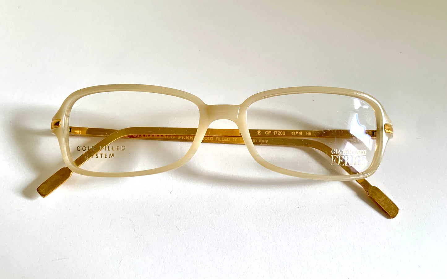 Vintage Gianfranco Ferre 00s frame - white gold filled Y2K eyewear