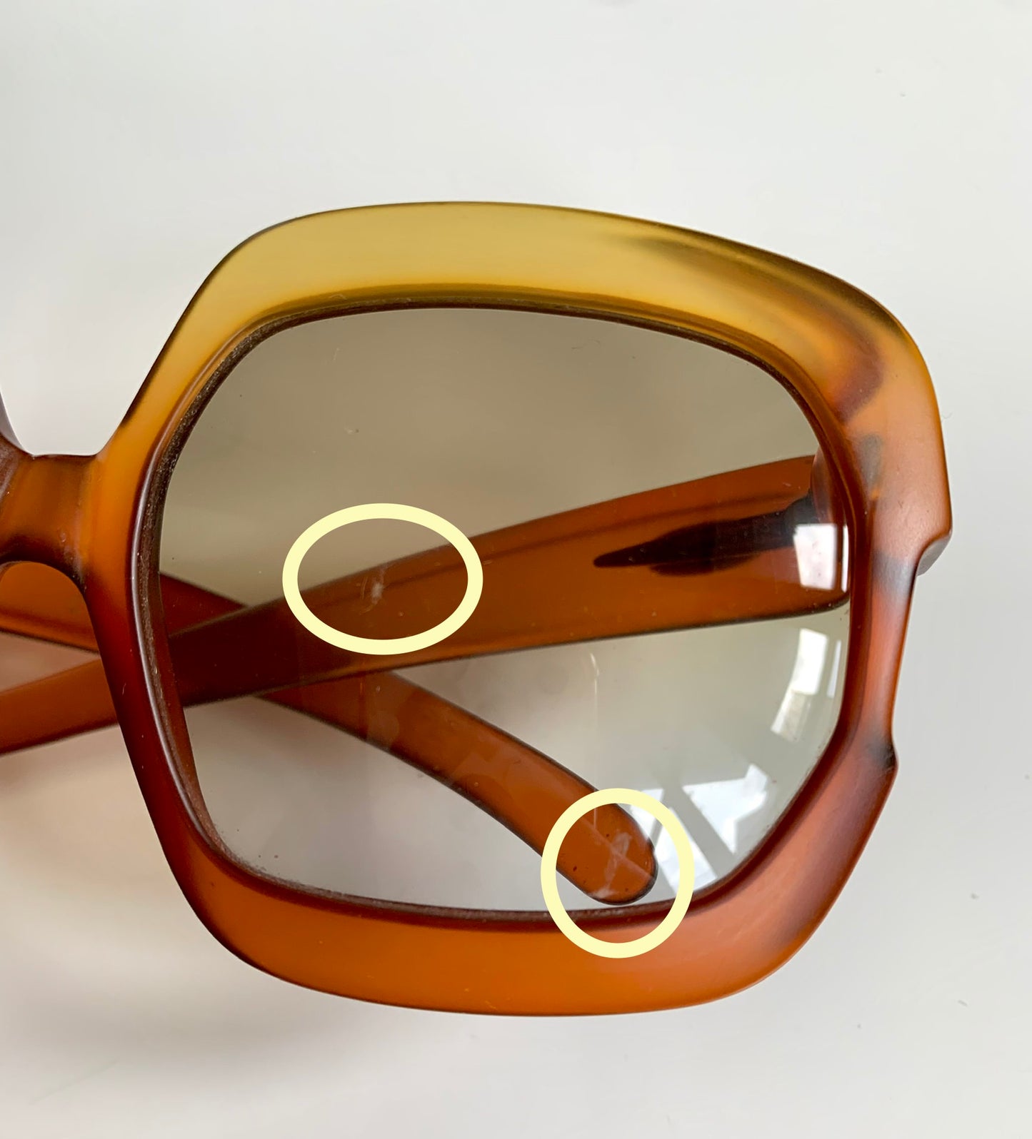 Christian Dior 70s vintage sunglasses - XXL square orange and yellow frame