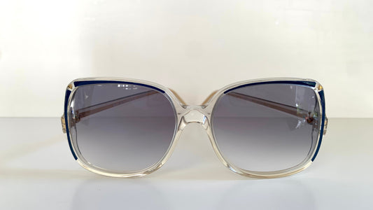 Balenciaga 80s vintage sunglasses - clear and blue square frame