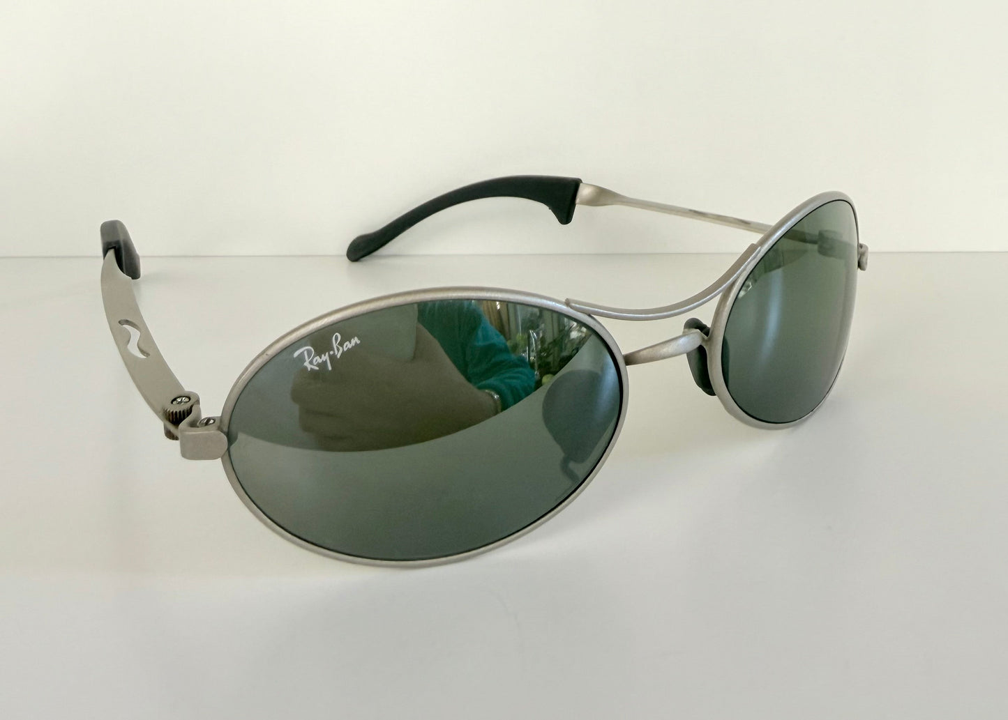 Ray Ban B&L Orbs USA vintage sunglasses - Orbs Ellipse matte silver mirrored frame