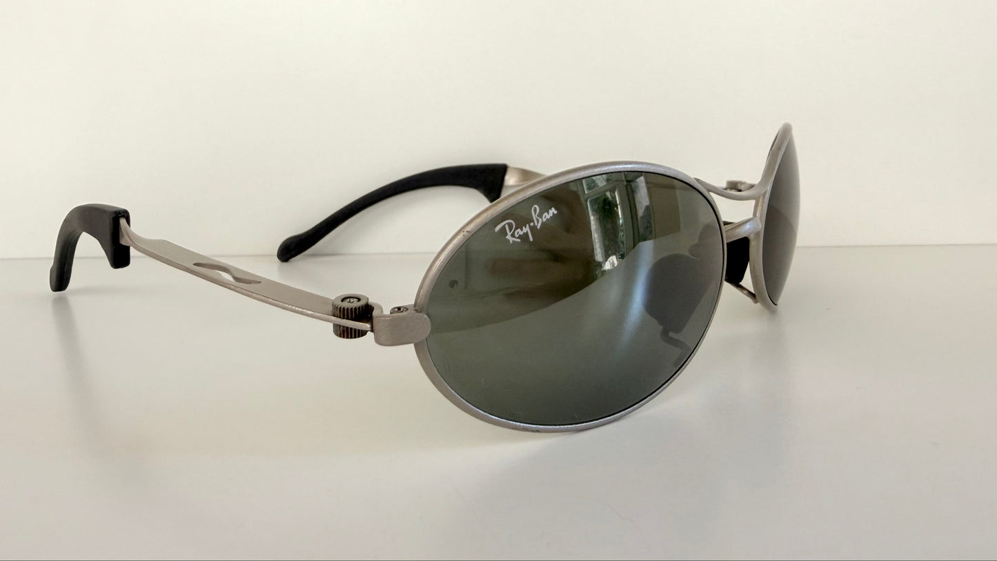 Ray Ban B&L Orbs USA vintage sunglasses - Orbs Ellipse matte silver mirrored frame