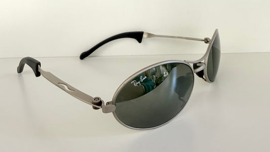 Ray Ban B&L Orbs USA vintage sunglasses - Orbs Ellipse matte silver mirrored frame