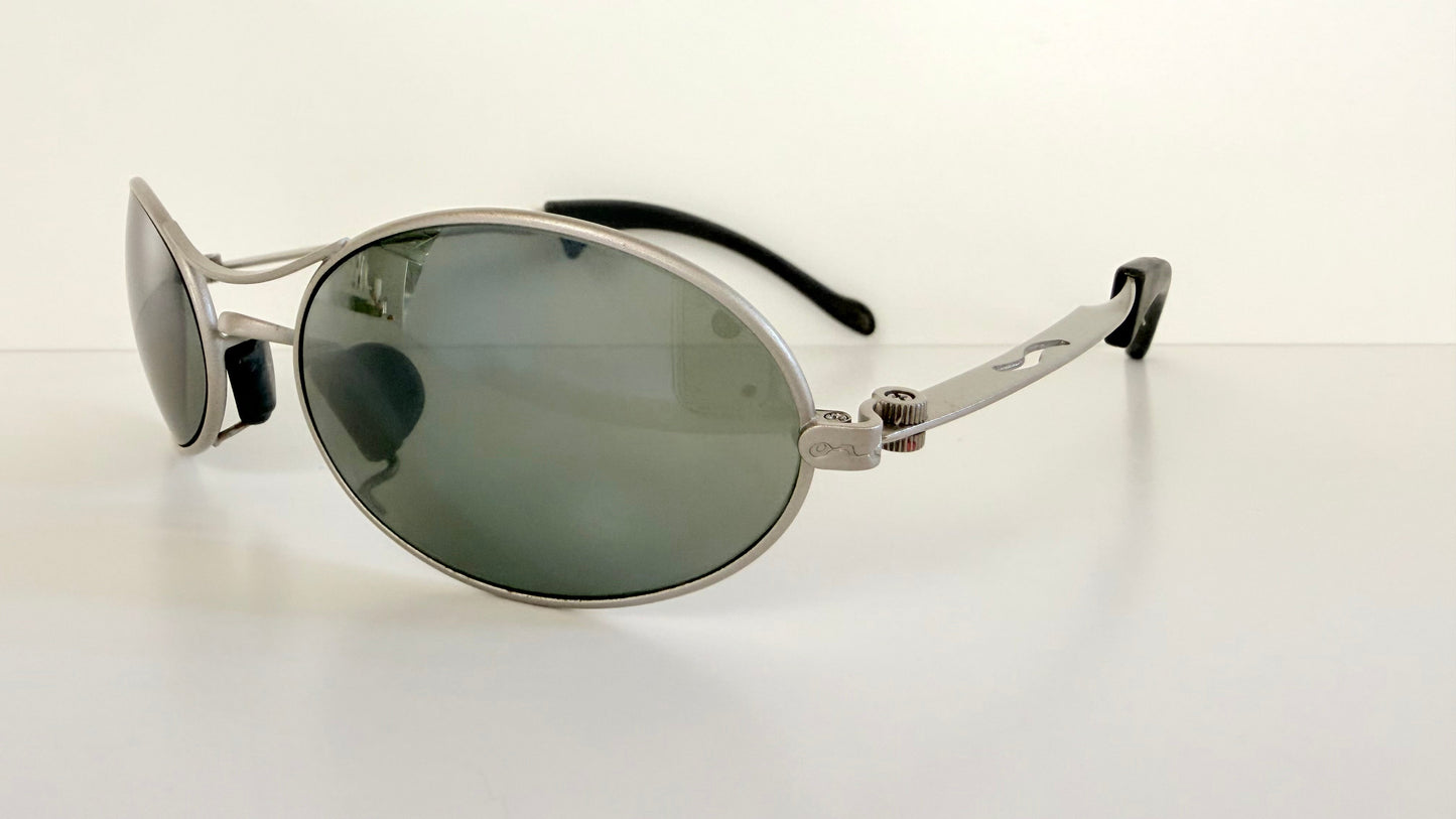 Ray Ban B&L Orbs USA vintage sunglasses - Orbs Ellipse matte silver mirrored frame