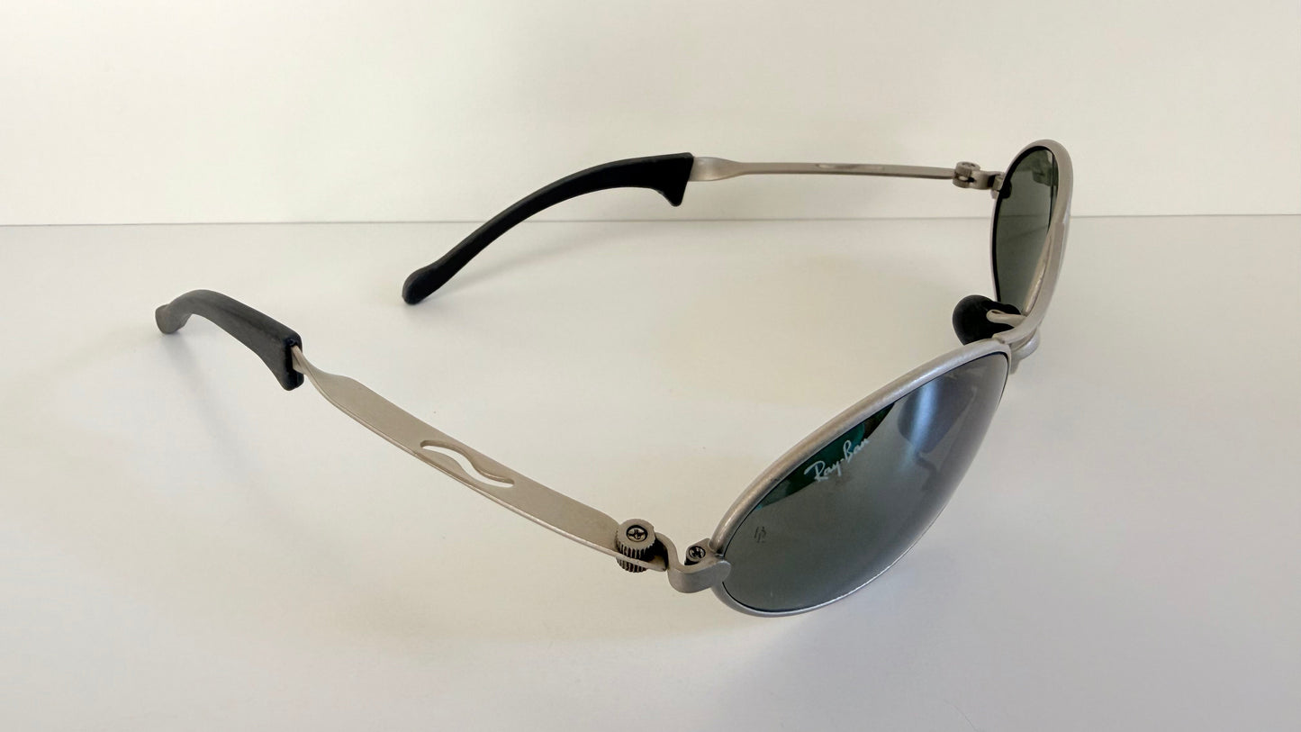 Ray Ban B&L Orbs USA vintage sunglasses - Orbs Ellipse matte silver mirrored frame