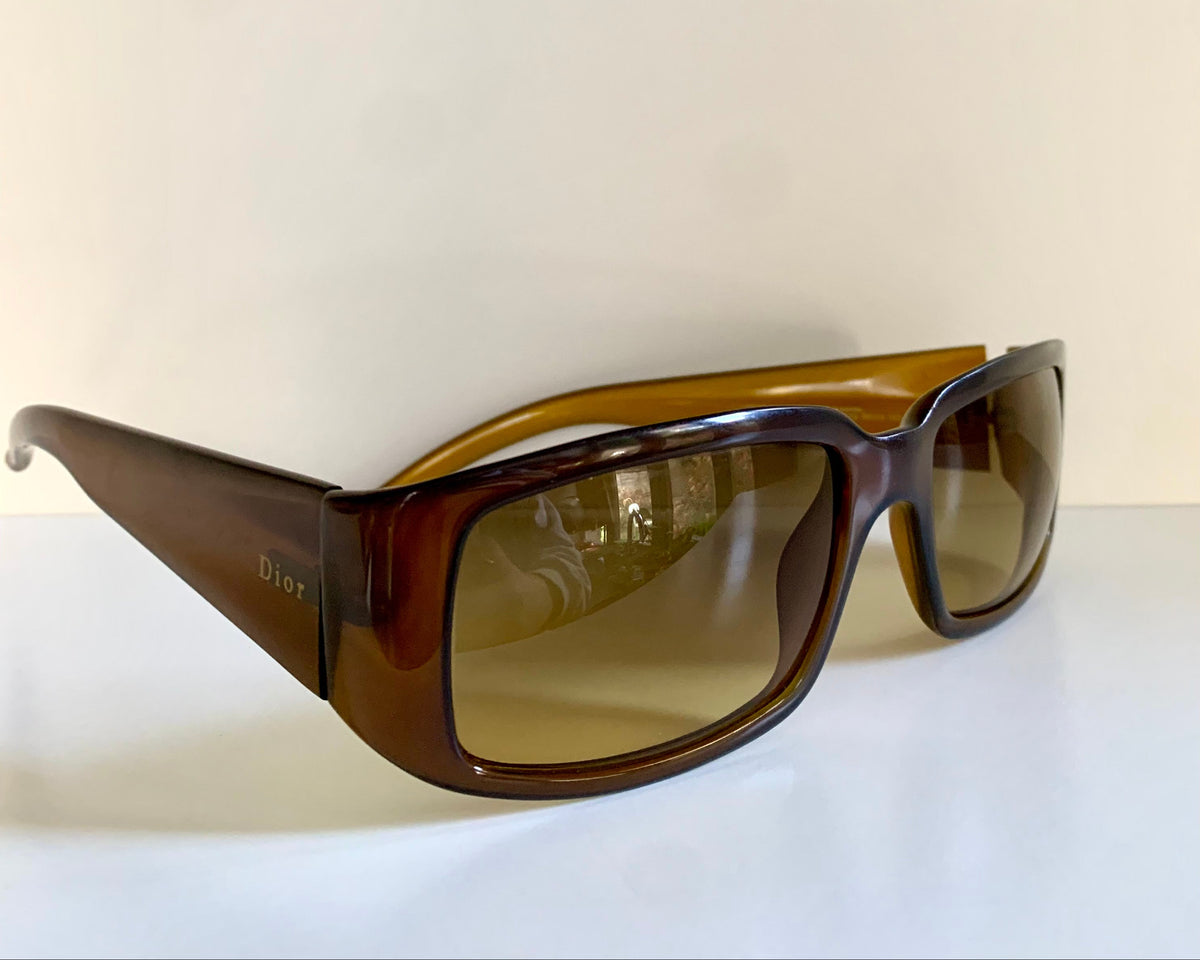 Christian Dior Vintage Sunglasses - 00s Dior Paris Moscou brown rectangle frames