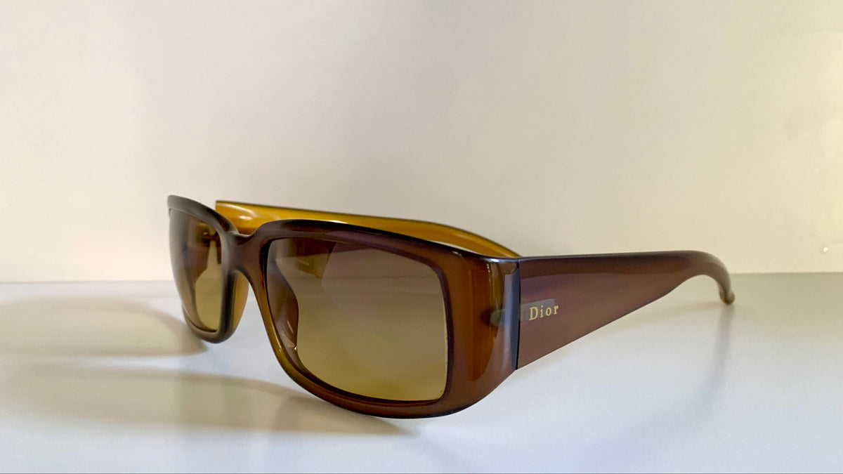 Christian Dior Vintage Sunglasses - 00s Dior Paris Moscou brown rectangle frames