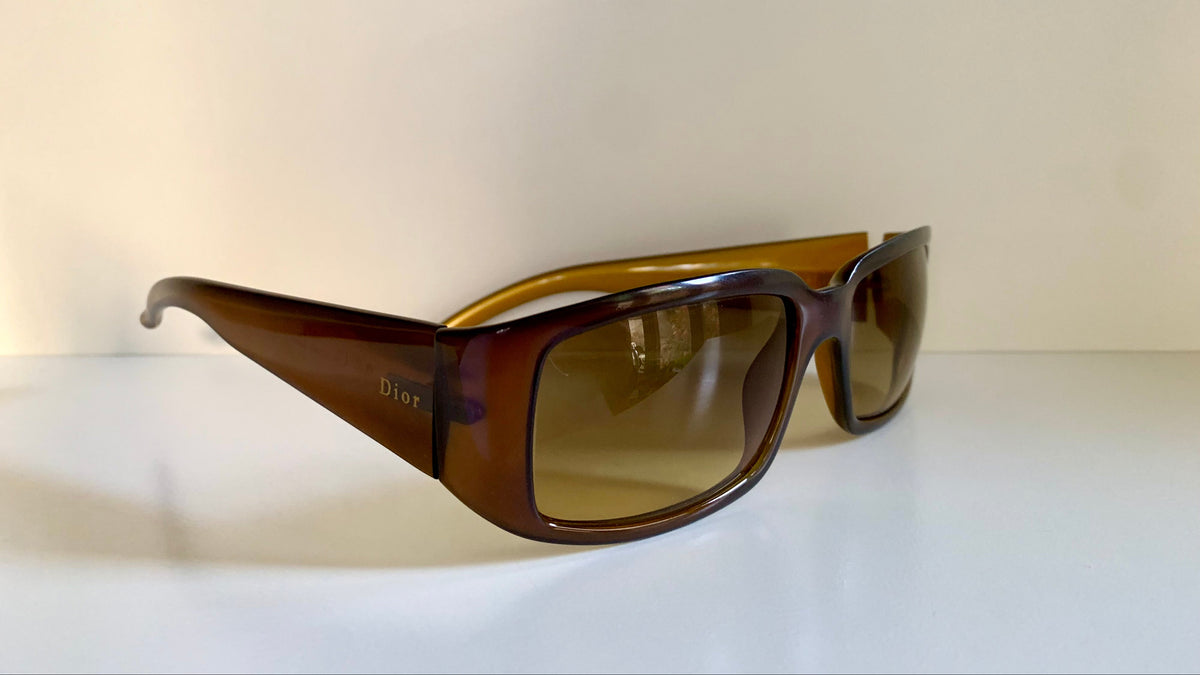 Christian Dior Vintage Sunglasses - 00s Dior Paris Moscou brown rectangle frames