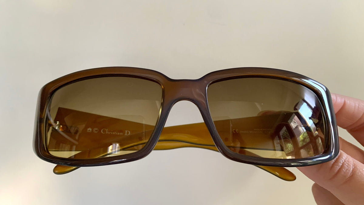 Christian Dior Vintage Sunglasses - 00s Dior Paris Moscou brown rectangle frames